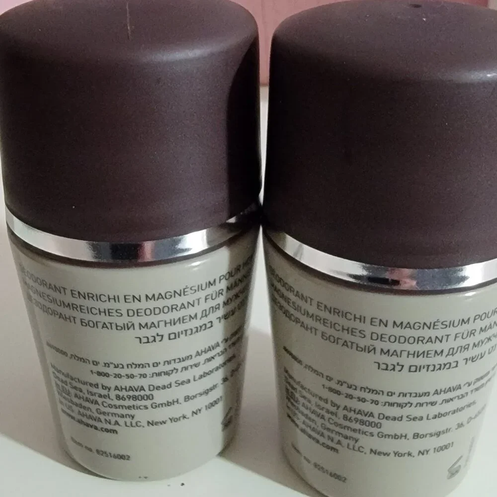 2 TWO NEW AHAVA Men's Magnesium Rich Roll-On Deodorant TWO